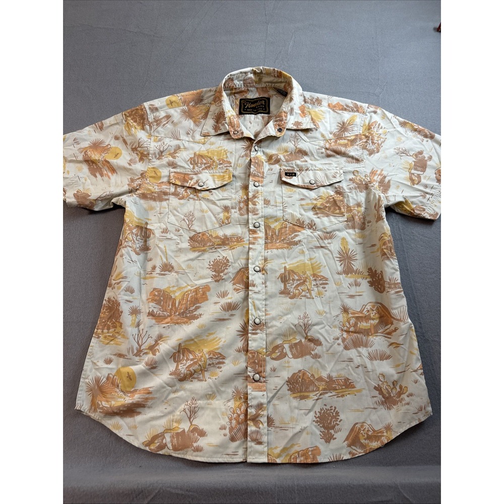 Howler Bro's H Bar B Snap Shirt Short Sleeve Coyote Desert Size Medium